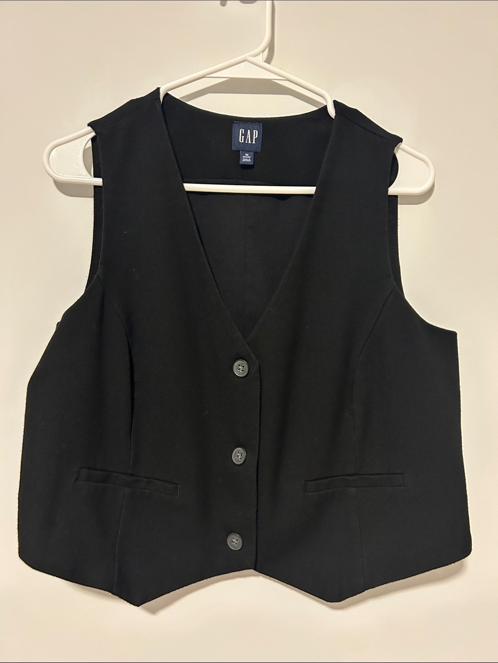GAP Black Tailored Button Vest